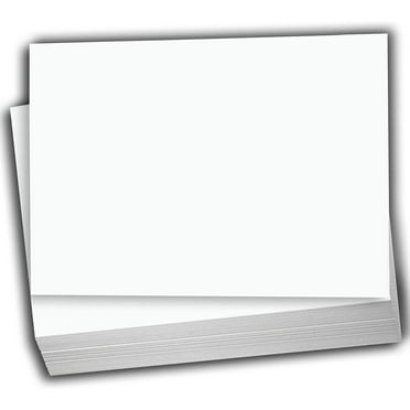 Hamilco White 5x8 Blank Index Cards 65lb Cover Cardstock Paper - 100 Pack