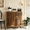Walnut, variant on Algherohein Modern Sideboard Buffet with Slatted Barn Doors, Wood Accent Storage Consol, TV Stand, Coffee Bar for Dining Room, Oak 2 Doors