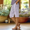 thumbnail image 2 of Women's High Waisted Stretchy Casual Summer Shorts Stylish Printed Loose Capri Pants Flowy Shorts S-2XL, 2 of 5