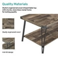 thumbnail image 3 of Modern Farmhouse Coffee Table,Brown Barnwood Coffee Table with 2-Tier Open Storage Shelves,Easy Assembly Rectangular Center Table with Metal Frame for Living Room.19.7"x41.3"x17.8", 3 of 6