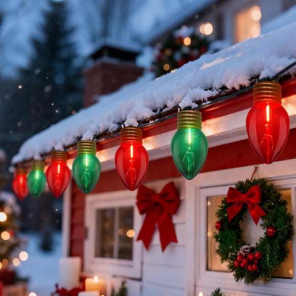 Guirnalda de Navidad Jumbo Pallerina 16 pies Rojo y Verde con 10 LED