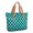 Blue and Black Checkered Pattern, variant on Blue and Black Wavy Checkered Pattern Large Tote Bag for Women, Polyester Roomy Carryall with Pockets and Zipper, Durable Gifts Ideas for Christmas Birthday