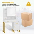 thumbnail image 5 of DWVO Makeup Vanity with Mirror and Lights, Vanity with Lights and Drawers, Vanity Mirror with Lights and Table Set, 3 Color Adjustable Lighting Brightness & Power Outlet,White,15.3"D x 24.3"W x 53.9"H, 5 of 5