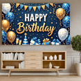 thumbnail image 5 of Festive Blue Theme Happy Birthday Banner Decorative Gold Stars Party Decorations for Celebration Event Indoor Decoration Gift, 5 of 6