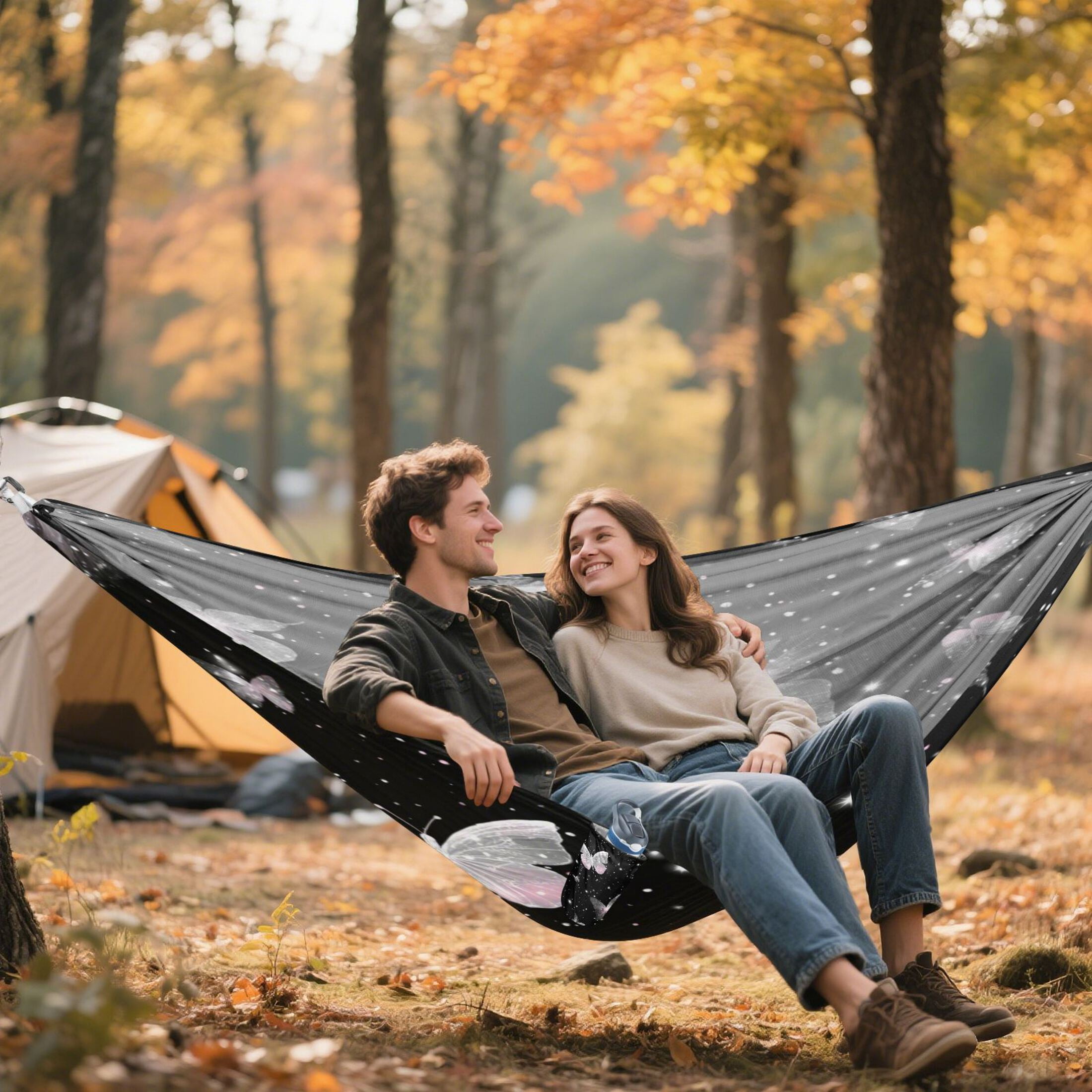 Hammock Camping Hammock Nylon Portable Hammock Travel Camping Hammock Pink Butterfly Wings Art