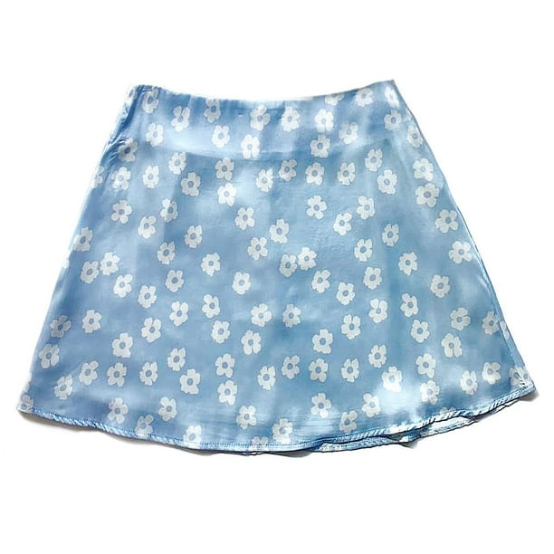 Blue skirt with flowers best sale