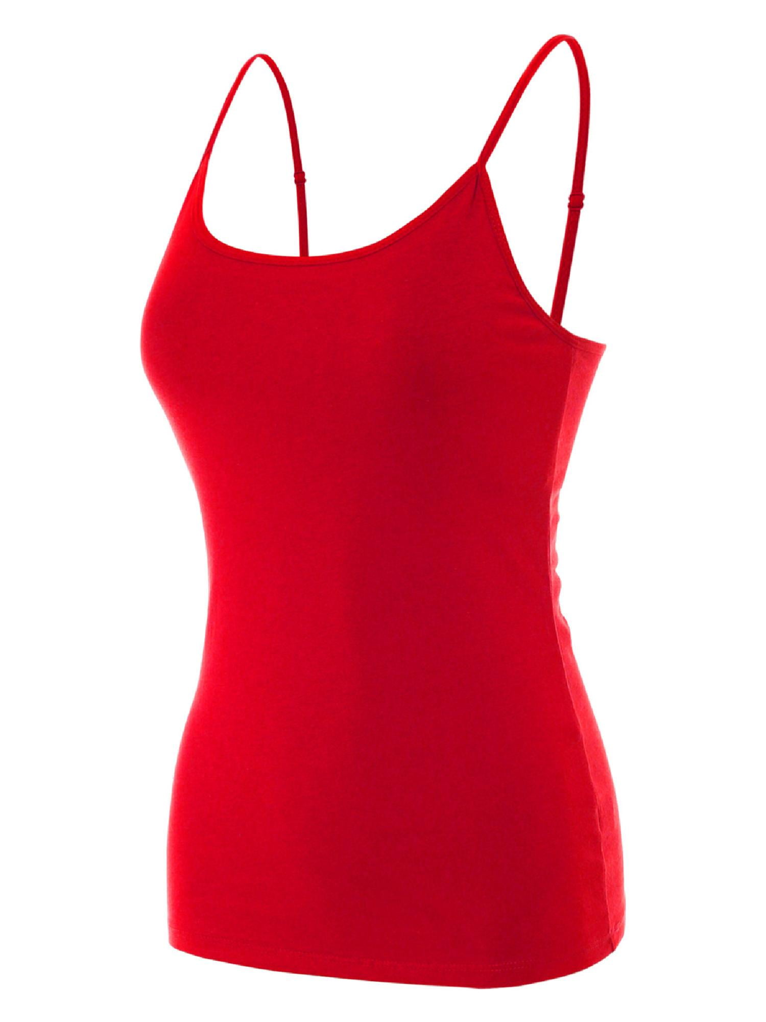 Made by Olivia Women's Shelf Bra Cami Jersey Cotton Spandex Top