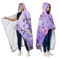 thumbnail image 2 of Wearable Blanket,Purple Lavender Butterfly Scene Hooded Wearable Flannel Blanket for Adults & Teens with Buckle,Winter Poncho Shawl Wrap Cape,50"x60", 2 of 5