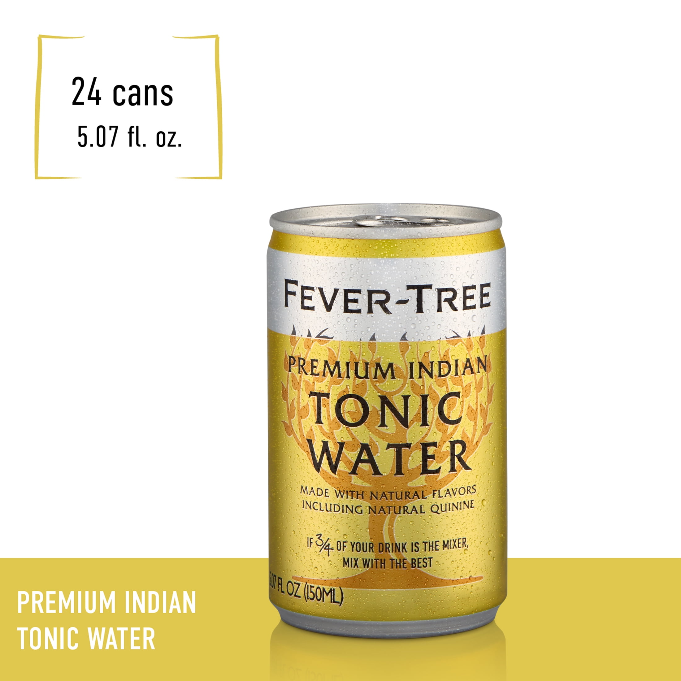 FEVER TREE Premium Indian Tonic Water PACK x 8 Cans (150ml) GF/DF/VEG/VGN -  Dunells