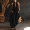 thumbnail image 2 of Chuancc Women's Overalls Jumpsuit Summer 2026 Casual Work Sleeveless Loose Wide Leg Jumpsuits Romper Black L, 2 of 5