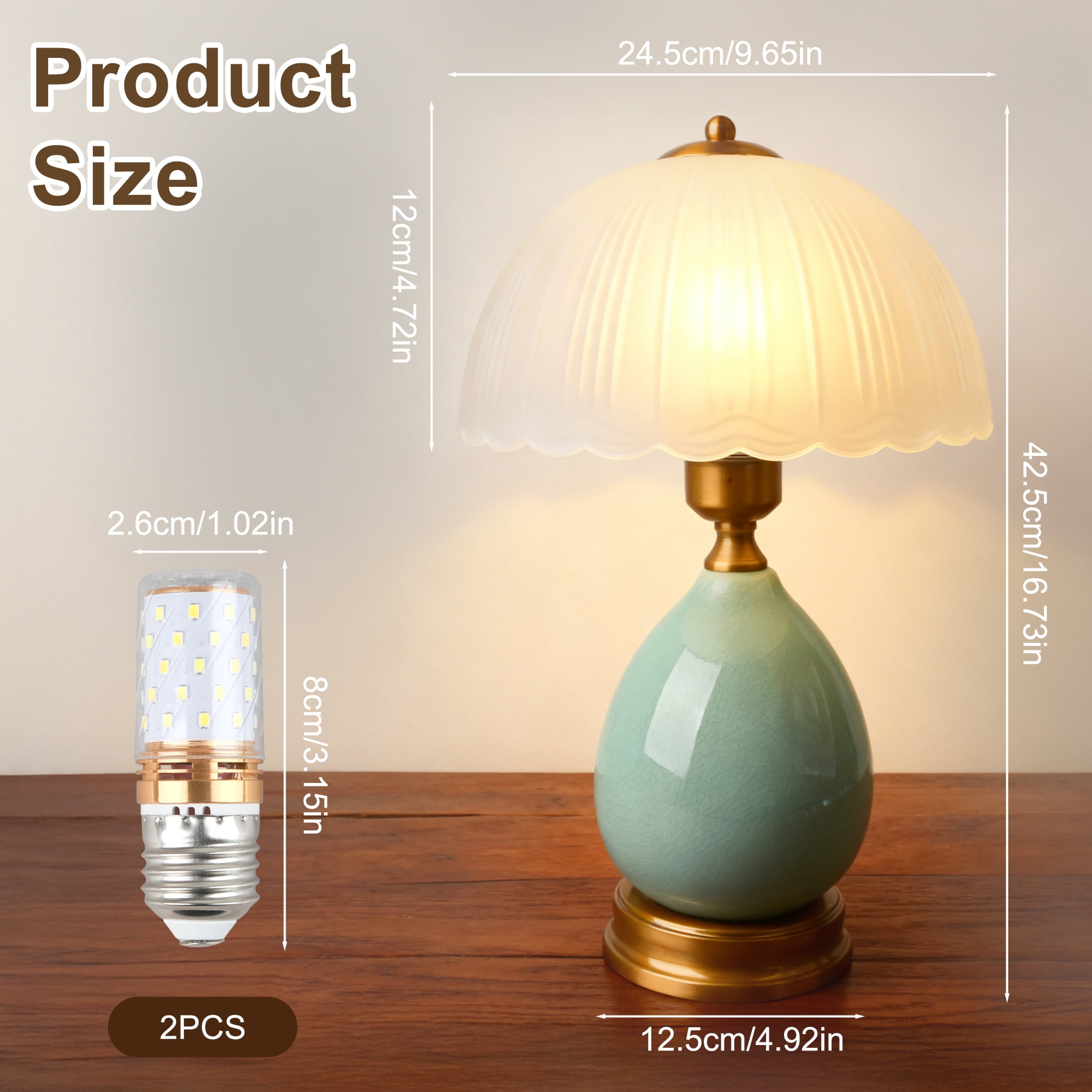 Vintage Lamp for Living Room,16" Modern Ceramic Table Lamps for Bedroom,Retro Bedside Nightstand Traditional Lamps, Classic Chinoiserie Green Lamp for Home Decor