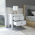 thumbnail image 3 of Miekor Furniture Nightstand More, Two Shelves, Four Legs, White Finish 123020, 3 of 9