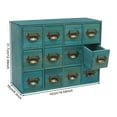 thumbnail image 2 of Blue 12 Drawers Apothecary Cabinet with Handles,Desktop Library Card Catalog Cabinet,Herb Storage Box for Family, Friends, 2 of 23
