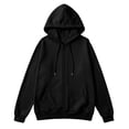 thumbnail image 7 of Men Full Zip Up Hoodie Sweatshirt Long Sleeve Drawstring Hood With Kangaroo Pocket Soft Fleece Casual Workout Streetwear Hooded Jacket Tops Black L, 7 of 7