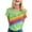 Green, variant on Tiweut T Shirts for Women Rainbow Printed Short Sleeve Crew Neck Summer Shirts for Ladies Size XXL