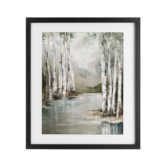 Stupell Industries Veil Of Silver Trunks Black Framed Print Under Glass design by Luna Mavis, 16 x 13