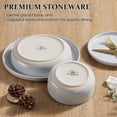 thumbnail image 4 of Vesteel Dinnerware Sets for 2, 8-Piece Stoneware Plates and Bowls Set, Dishes Set for Home Restaurant, Microwave and Dishwasher Safe, Light Grey, 4 of 11
