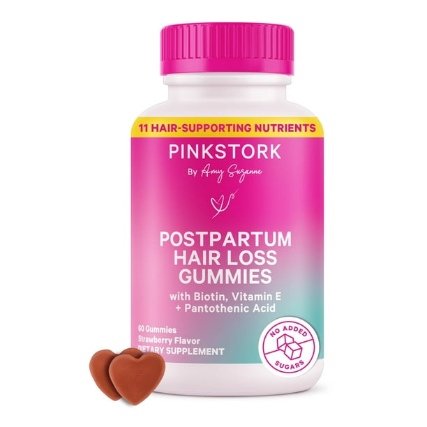 Gomitas para la caída del cabello Pink Stork Postpartum con biotina y vitaminas