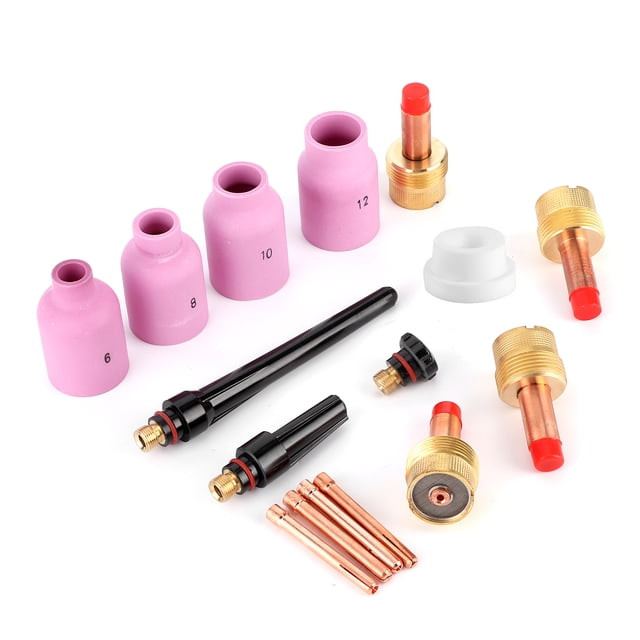 16pcs/set Ceramic Nozzle Gas Lens Kit TIG Welding Consumables for Torch 17/18/26