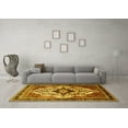 thumbnail image 3 of Ahgly Company Machine Washable Indoor Square Persian Yellow Traditional Area Rugs, 4' Square, 3 of 4
