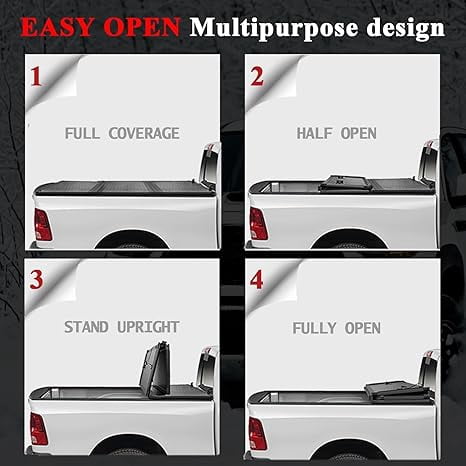TPA FRP Hard Tri-fold Truck Bed Tonneau Cover Compatible with 5.8 FT 2007-2026 Chevy Silverado/GMC Sierra 1500 5.8 FT Bed w/o Multi-Flex Tailgate