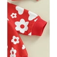 thumbnail image 6 of Elippeo Baby Girl Valentine’s Day Outfits Long Sleeve Floral Print Sweatshirt + Pants + Headband Set Toddler Clothes, 6 of 9