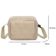 thumbnail image 2 of Lamb wool satchel 2023 new style solid color one-shoulder diagonal bag trendy small square bag, 2 of 6