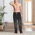 thumbnail image 5 of Vsdgher Black And White Dotted Print Mens Pajama Pants Sleep & Lounge Pants, PJ Bottoms With elastic waistb and Pockets, 5 of 5