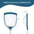 thumbnail image 5 of KitchenKey Upgrades Swimming Pool Leaf Net Skimmer Rake with Adjustable Aluminum Pole and Nylon Medium Fine Mesh for Cleaning Swimming Pools, Hot Tubs, Spas and Fountains, 5 of 9