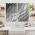 thumbnail image 2 of Black Grey Ombre Kitchen Curtains 72 Inch Length, Modern Geometric Abstract Aesthetic Cream Grommet Top Bedroom Living Room Curtains, Light Filtering Cafe Curtain Drapes 2 Panels Set 104''x72'', 2 of 9