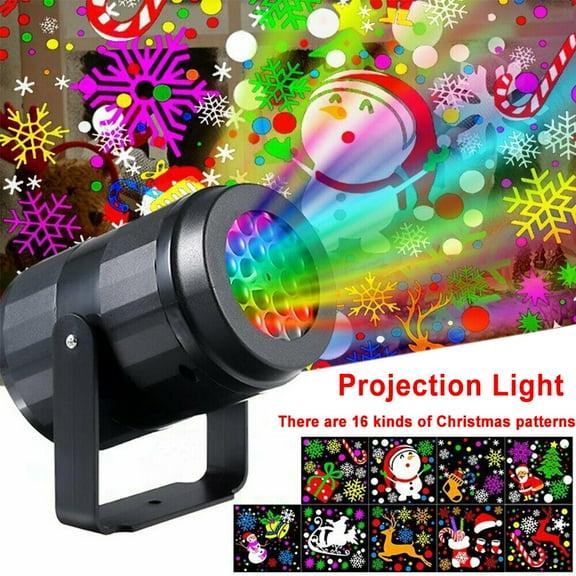 16 Patterns Christmas Led Projector Light Rotating Projection Holiday Decorative Lamp For Indoor Outdoor Home Holiday Xmas Halloween Party Decoration