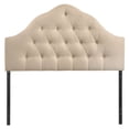 thumbnail image 4 of Modern Contemporary Queen Size Fabric Headboard, Beige Fabric, 4 of 5