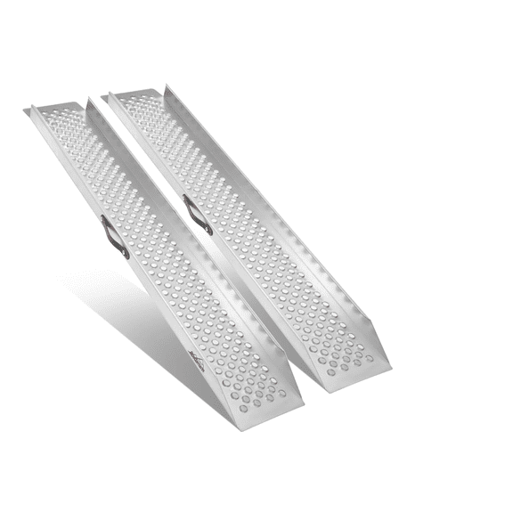 Ruedamann 2PC Shed Ramp, 5' Non-Slip Loading Ramp for Lawn Mower, 1300lbs Capacity per Pair, Heavy Duty Motorcycle Ramps for ATV, Dirt Bike, E-Bike, Snow Blower, Shed Entry