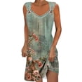 thumbnail image 2 of Teissuly Women's Casual Versatile Printed Round Neck Casual Sleeveless Suspender Dress, 2 of 5