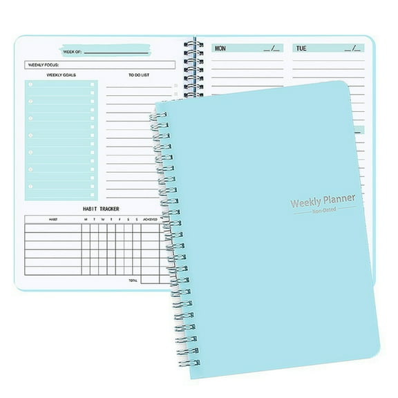 Coil-binding Planner Weekly Planner Notebook Undated Academic Planner 104 Page for Student Teacher Planning Scheduling