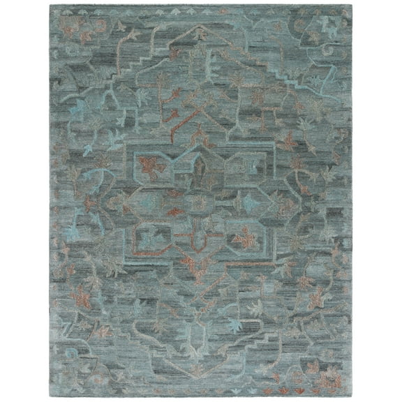 SAFAVIEH Anatolia Kimberly Distressed Area Rug, Teal/Brown, 8' x 10'