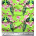 thumbnail image 1 of Soimoi Cotton Cambric Fabric Floral & Peacock Bird Print Fabric by Yard 56 Inch Wide, 1 of 1