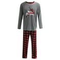thumbnail image 5 of MUXiin Matching Christmas Pajamas For Couples,Family Matching Christmas Pajamas Set Holiday Print Top and Festive Plaid Pants for Dad, 5 of 7