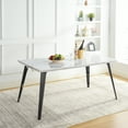 thumbnail image 2 of Homycasa Modern 63in Dining Table-Marble White, 2 of 8