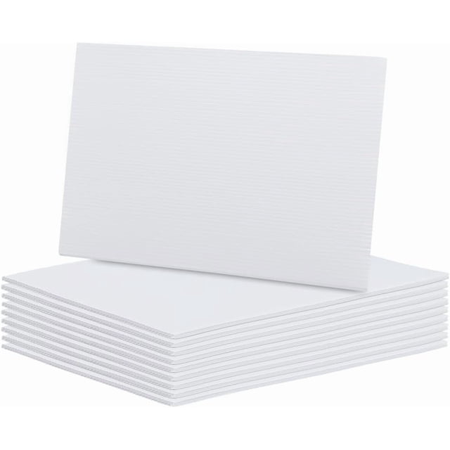 10 láminas de plástico corrugado blanco de 7,8 x 11,8 pulgadas, ideales para carteles, letreros, oficinas, exteriores y jardines. 4 mm de grosor.
