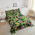 thumbnail image 4 of Erosebridal Leaf Print Bedding Full Comforter Set, Botanical Plant Down Comforter, Oil Printing Decor, Reversible 3pcs, 4 of 7