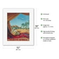thumbnail image 2 of North Africa - Saharan Desert- - Vintage Airline Travel Poster by Vincent Guerra c.1950 - Fine Art Rolled Canvas Print 11in x 14in, 2 of 4
