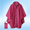 thumbnail image 3 of ZGRBOU Unisex Rain Poncho Fashion Polka Dot Hooded Waterproof Raincoat Lightweight Hiking Packable Rain Jacket, 3 of 4
