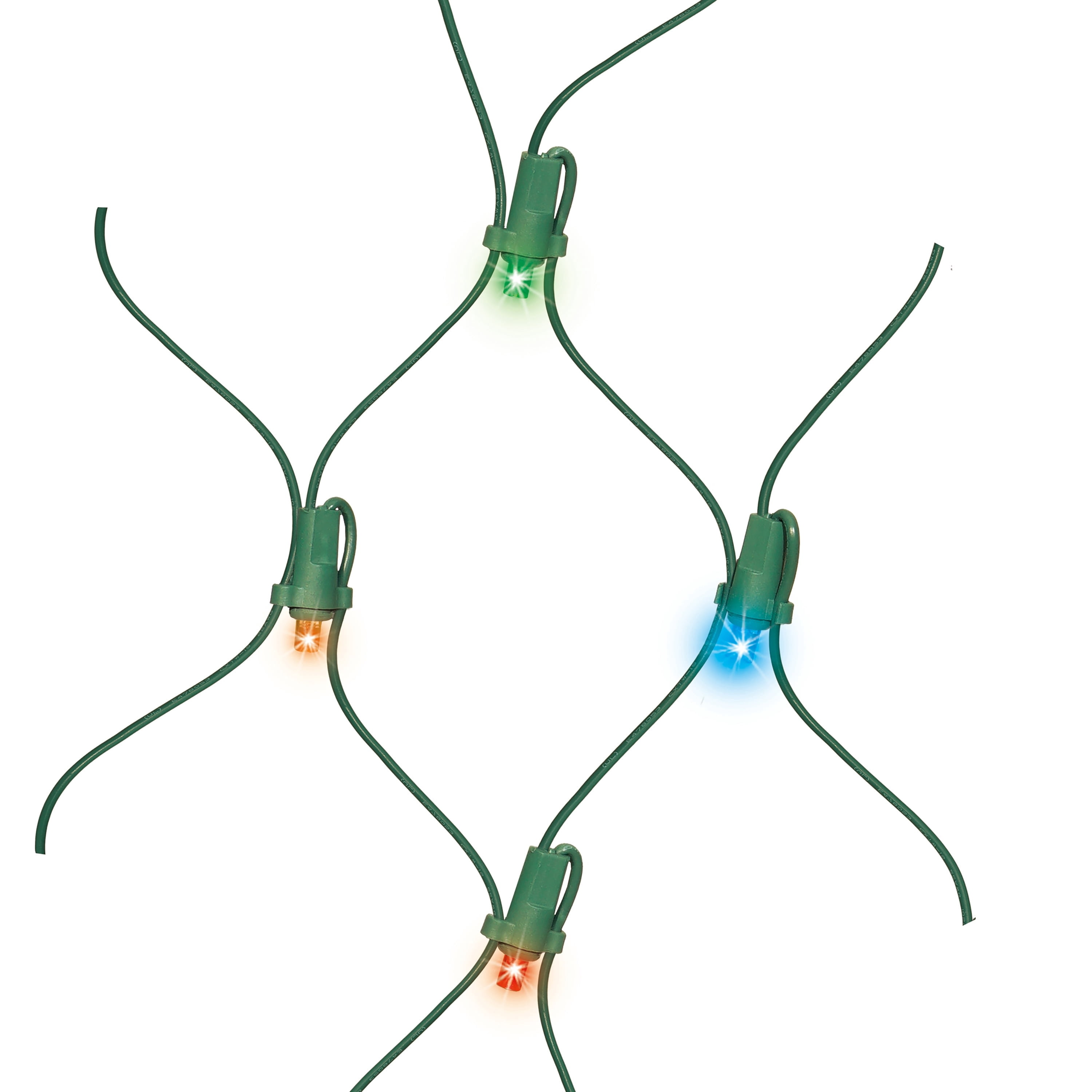 Indoor/Outdoor 150-Count LED Ribbon Christmas Net Lights, Multicolor, Green Wire, 7.5' x 8", by Holiday Time