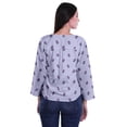 thumbnail image 4 of Moomaya Haut à Manches Longues Imprimé avec Patte de Boutonnage, Col Rond, Tunique d'Été Décontractée pour Femme, 4 of 5