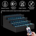 thumbnail image 4 of LED Lighted Cologne Organizer for Men, 4 Tier Wood Perfume Organizer with Velvet Lined Drawer, Multi Lighting Modes Perfume Display Holder with Remote Control, Cologne Shelf Stand, Nice Gift for Men, 4 of 7