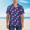 thumbnail image 4 of Lsque Astronaut Rabbit pattern Hawaiian Shirt for Men, Unisex Summer Beach Casual Short Sleeve Button Down Shirts-Small, 4 of 9