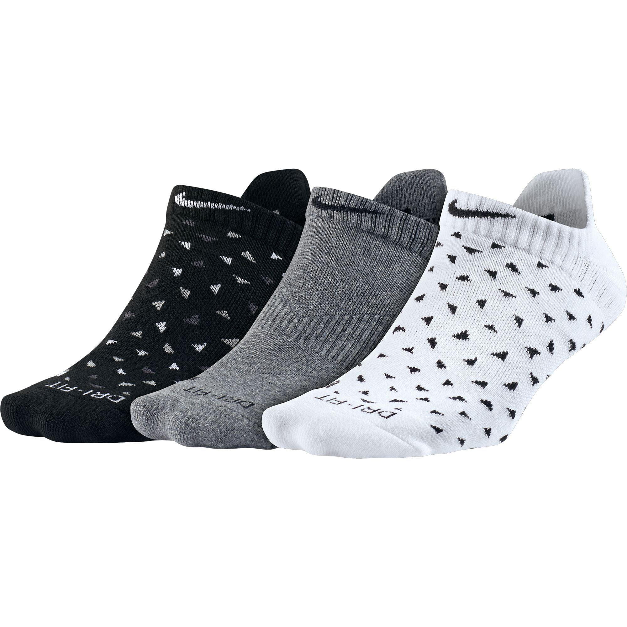 Nike Nike Dri Fit Cotton Cushioned Women s 3 Pair Socks Black White 