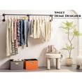 thumbnail image 2 of Industrial Pipe Clothing Rack, Heavy Duty Wall Mounted Garment Organizer, Black, 2 of 6