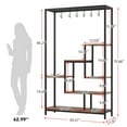 thumbnail image 2 of Indoor Plant Stand 5-Tier Tall 70.9", Large Metal Plant Shelf with Hanging Hooks, Multi-Purpose Display Rack, Flower Bonsai Pots Organizer for Garden, Balcony, Living Room, 2 of 10